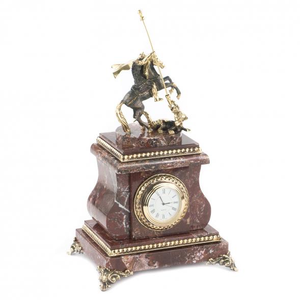 Настольные часы &amp;quot;Георгий Победоносец&amp;quot; камень креноид 113169