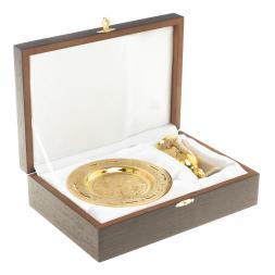 Водочный набор "На посошок" рюмка и тарелка Златоуст