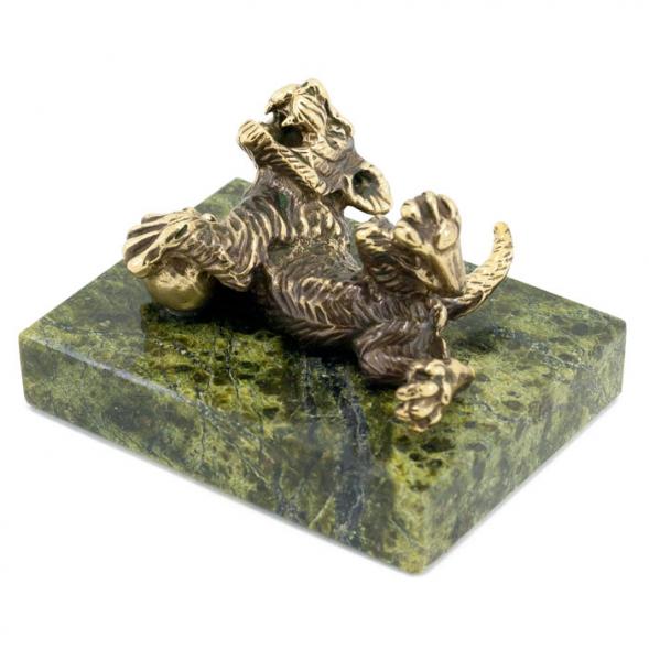 Статуэтка &amp;quot;Тигр с мячом&amp;quot; из бронзы и змеевика 116153