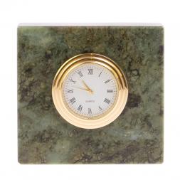 Часы настольные из змеевика квадратные 7,5х2х7,5 см