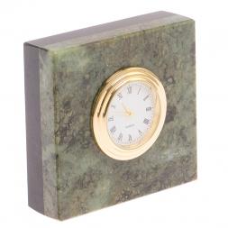 Часы настольные из змеевика квадратные 7,5х2х7,5 см