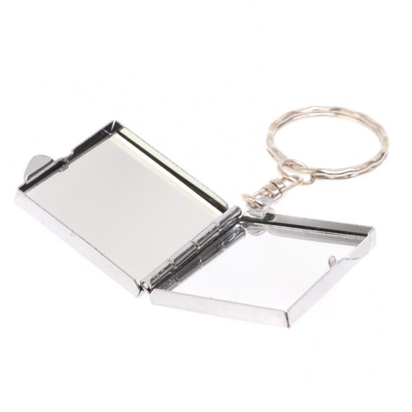 Складное зеркало брелок из сиреневого флюорита квадратное 126595