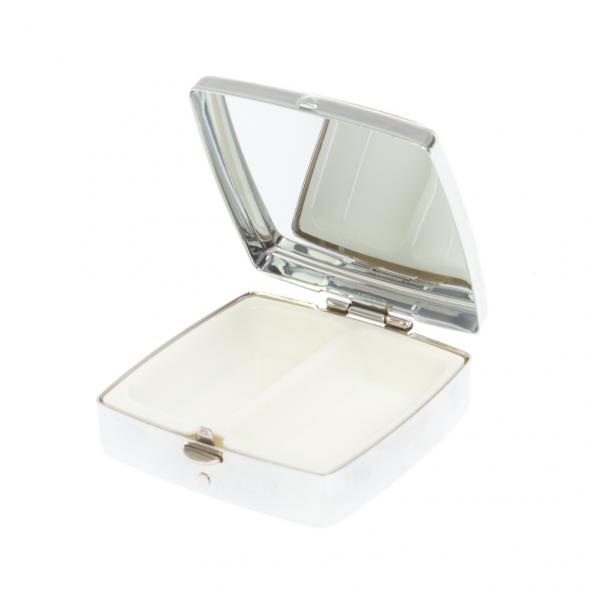 Таблетница на 2 отделения желтый апатит цвет серебро 127206