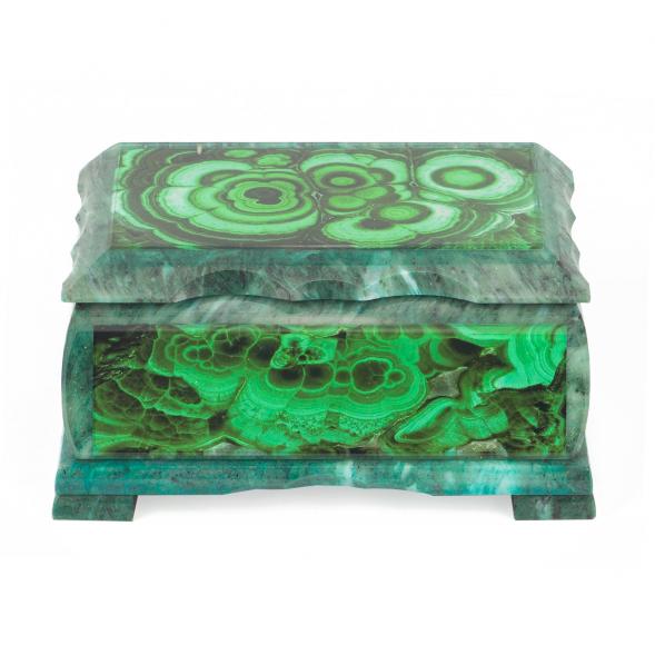 Шкатулка с иллюстрацией под малахит н2 17,5х10,5х8 см 118780