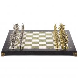 Шахматы подарочные &amp;quot;Рыцари крестоносцы&amp;quot; доска 44х44 см камень мрамор змеевик