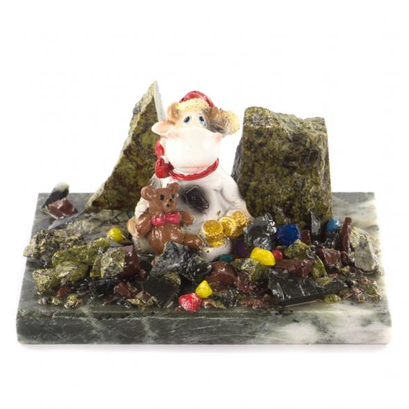 Сувенир символ года Бычок с мишкой 121130