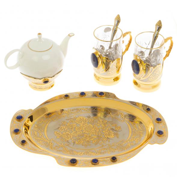 Набор чайный &amp;quot;Лазурит&amp;quot; в подарочной коробке Златоуст 129766