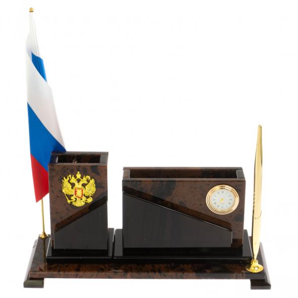 Письменный набор &amp;quot;Кремлевский&amp;quot; камень обсидиан 121955