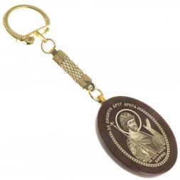 Брелок-оберег с молитвой &amp;quot;Св. князь Борис&amp;quot; камень обсидиан