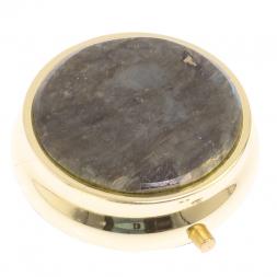 Таблетница на 3 отсека камень лабрадор цвет золото