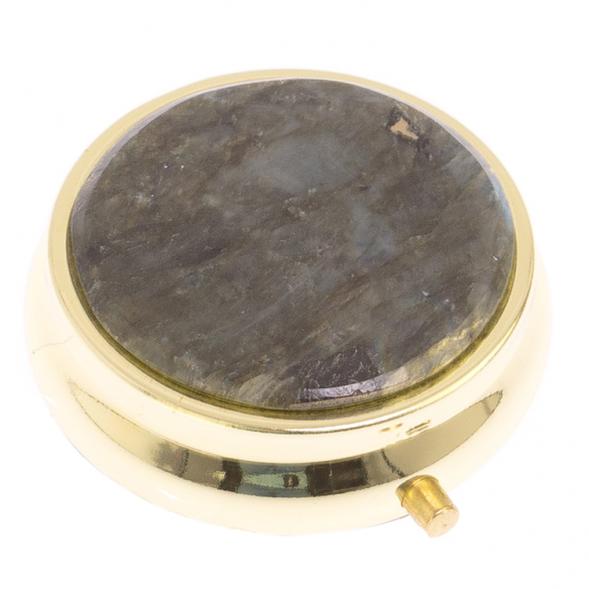 Таблетница на 3 отсека камень лабрадор цвет золото 125539