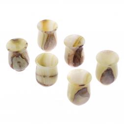 Набор стопок из оникса 6 штук в футляре 40 мл 5х6,5 см (2х3)