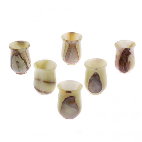 Набор стопок из оникса 6 штук в футляре 40 мл 5х6,5 см (2х3) 125613