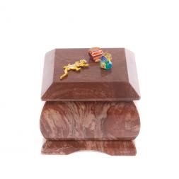 Шкатулка из лемезита &amp;quot;Ящерица со стразами&amp;quot; 6,5х6,5х5 см