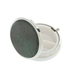 Таблетница на 3 отсека плисовый малахит цвет серебро