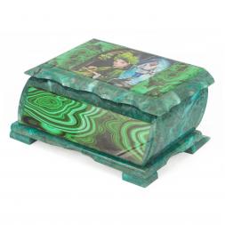 Шкатулка Хозяйка медной горы с иллюстрацией под малахит н3 22х13х9 см