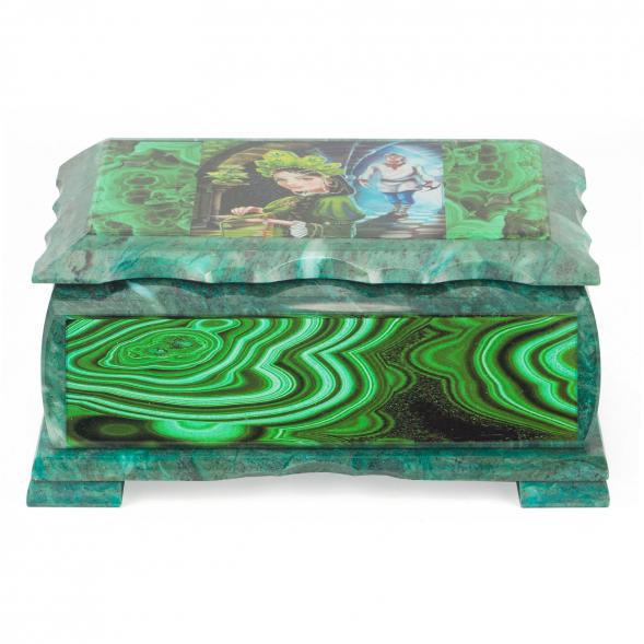 Шкатулка Хозяйка медной горы с иллюстрацией под малахит н3 22х13х9 см 118781