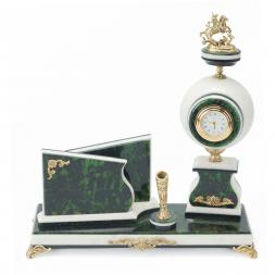 Набор с визитницей "Георгий Победоносец" камень мрамор