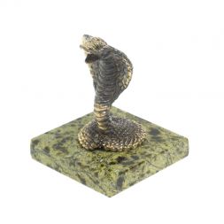 Статуэтка из бронзы &amp;quot;Кобра&amp;quot; на змеевике