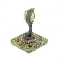 Статуэтка из бронзы &amp;quot;Кобра&amp;quot; на змеевике