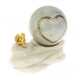 Композиция с шаром &amp;quot;Ангел и сердце&amp;quot; мрамор