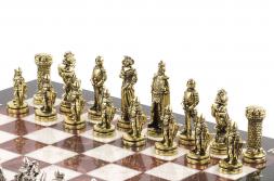 Шахматы подарочные &amp;quot;Средневековые рыцари&amp;quot; 36х36 см камень мрамор лемезит