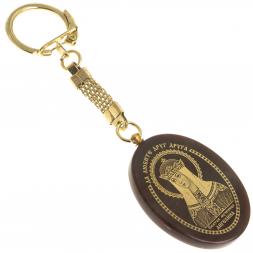 Брелок-оберег с молитвой &amp;quot;Св. мученица Ангелина&amp;quot; камень обсидиан