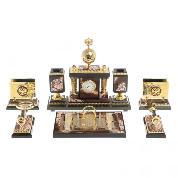 Настольный набор &amp;quot;Держава&amp;quot; из яшмы 113260