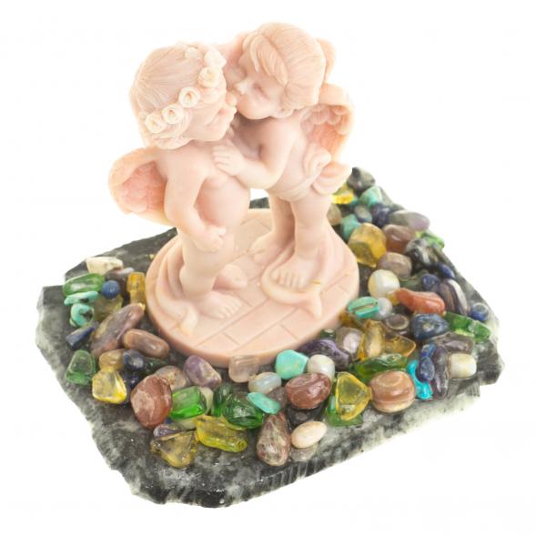 Сувенир &amp;quot;Поцелуй&amp;quot; из змеевика и мраморной крошки 123815