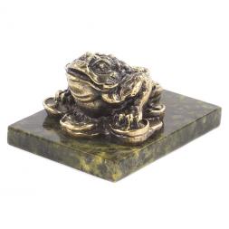 Статуэтка &amp;quot;Жаба на деньгах&amp;quot; бронза змеевик