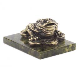 Статуэтка &amp;quot;Жаба на деньгах&amp;quot; бронза змеевик