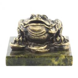 Статуэтка &amp;quot;Жаба на деньгах&amp;quot; бронза змеевик