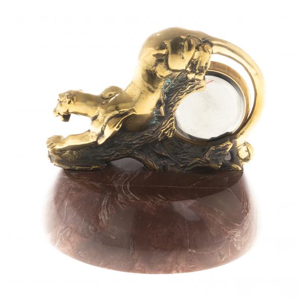 Часы из бронзы &amp;quot;Пантера&amp;quot; камень лемезит 124565