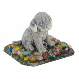 Сувенир "Щенок сидит" из мрамолита