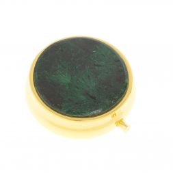 Таблетница на 3 отсека плисовый малахит цвет золото