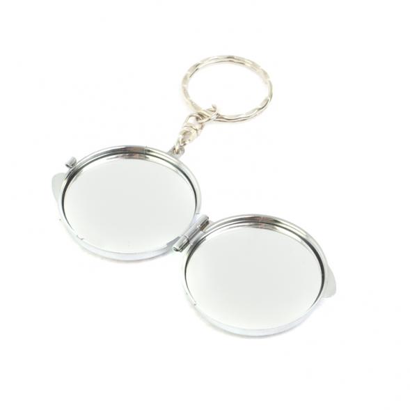 Складное зеркало брелок тигровый глаз круглое 127374