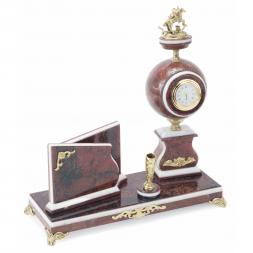 Офисный набор с визитницей &amp;quot;Георгий Победоносец&amp;quot; камень лемезит