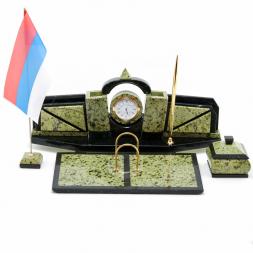 Настольный набор "Арка" змеевик