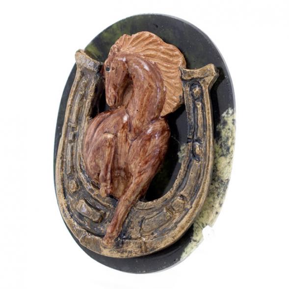 Магнит &amp;quot;Лошадка с подковой&amp;quot; змеевик 116242