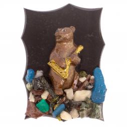 Магнит &amp;quot;Медведь с балалайкой&amp;quot; из змеевика