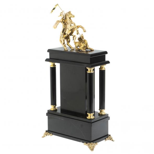 Каминные часы &amp;quot;Георгий Победоносец&amp;quot; яшма бронза 116643