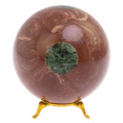 Шар из лемезита с вставками нефрит 10,5 см