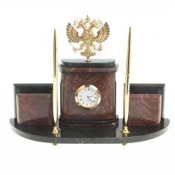 Настольный набор из лемезита &amp;quot;Герб РФ&amp;quot;