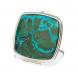 Зеркальце карманное складное из малахита с хризоколлой цвет серебро 126746