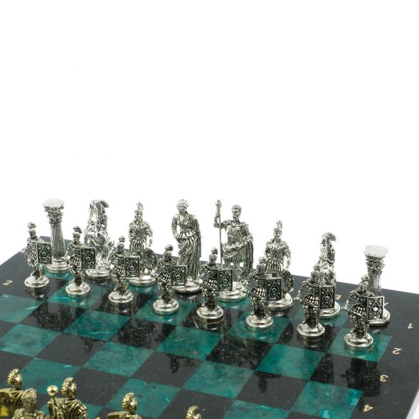 Шахматы &amp;quot;Римские воины&amp;quot; доска 44х44 см из змеевика 128236