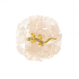 Магнит &amp;quot;Розовый кварц&amp;quot; с ящерицей 5х5х1 см