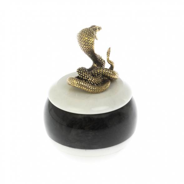 Шкатулка «Кобра» из мрамора и змеевика — символ 2025 года 128693