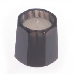 Подсвечник из черного обсидиана со свечой 6х6х6 см