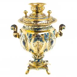 Самовар с сервизом на 6 персон "Лазуритовый" Златоуст