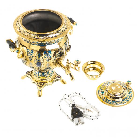 Самовар с сервизом на 6 персон &amp;quot;Лазуритовый&amp;quot; Златоуст 123369